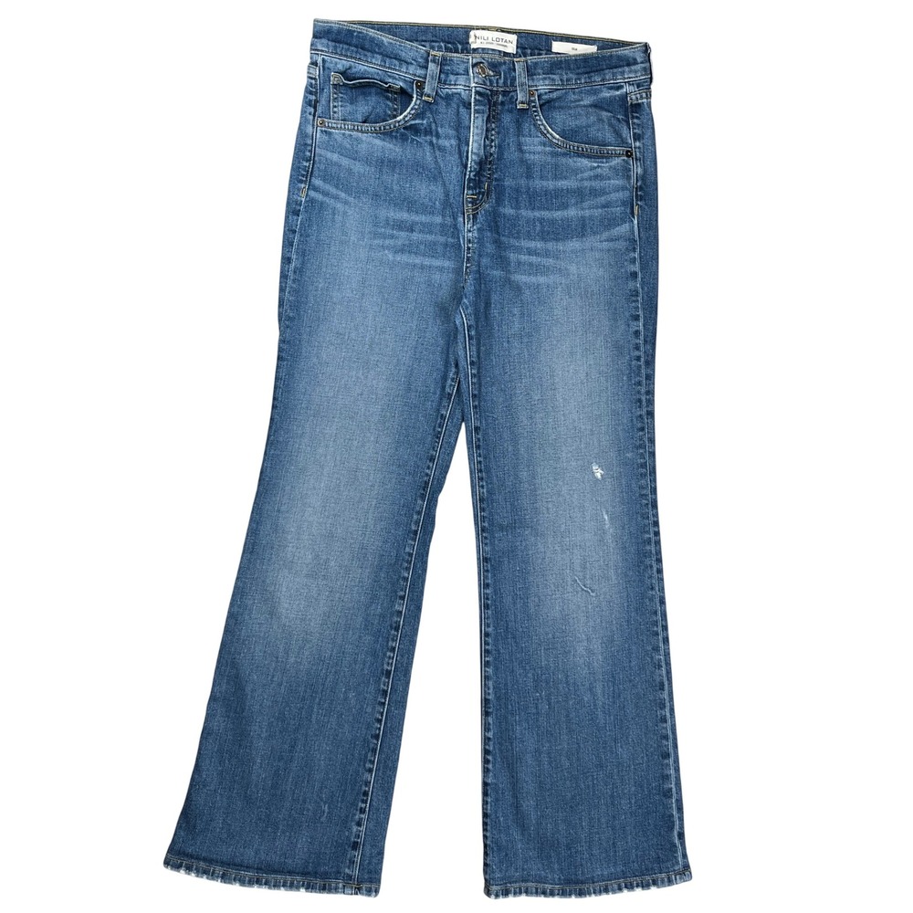 Nili Lotan Celia Jeans Women 29 Blue Classic Wash High Rise Flare Designer Denim